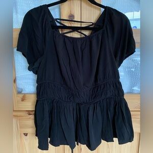 Torrid Elegant Black Peplum Blouse